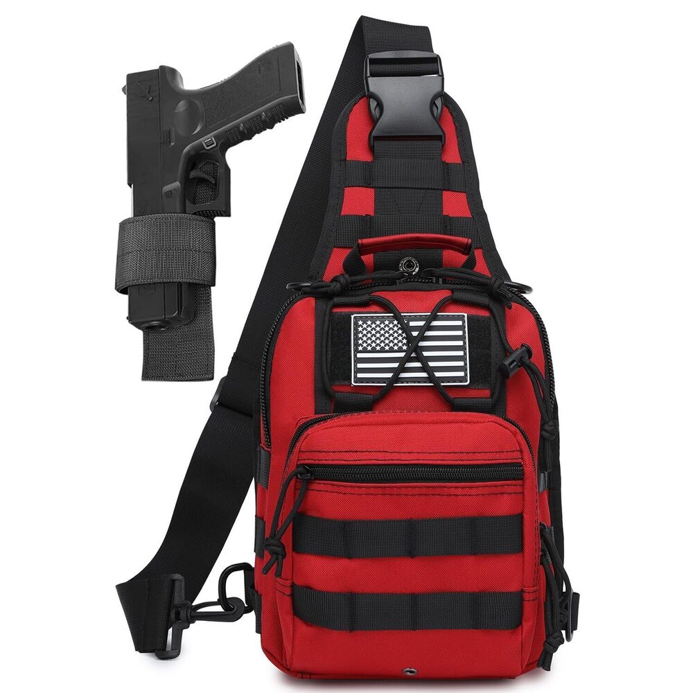 2141 Small Tactical Sling Bag with Holster Military EDC Shoulder Bag CCW